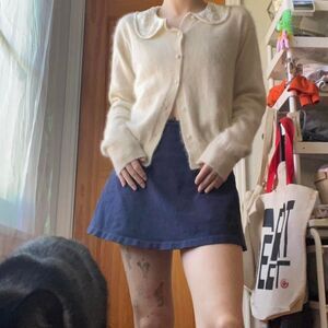 American-vintage Women's White and Cream Jumper